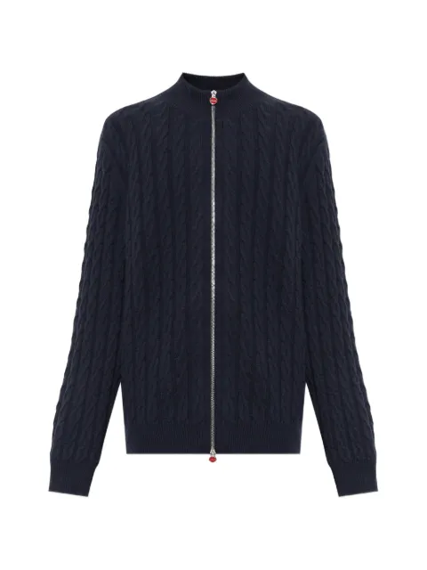 Kiton cable-knit zip-up cardigan