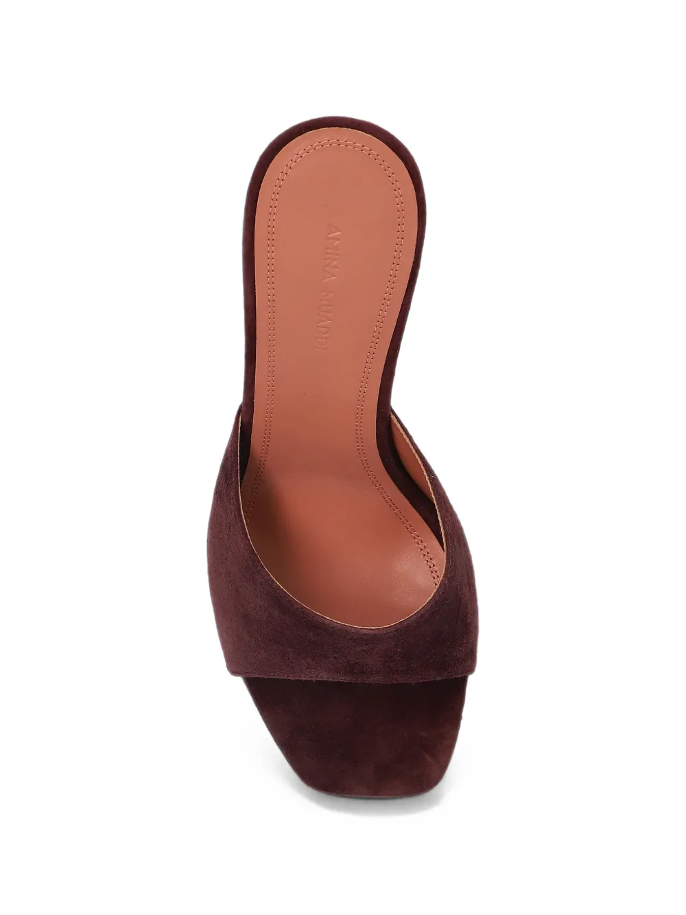Amina Muaddi Lupita suede sandals Paars