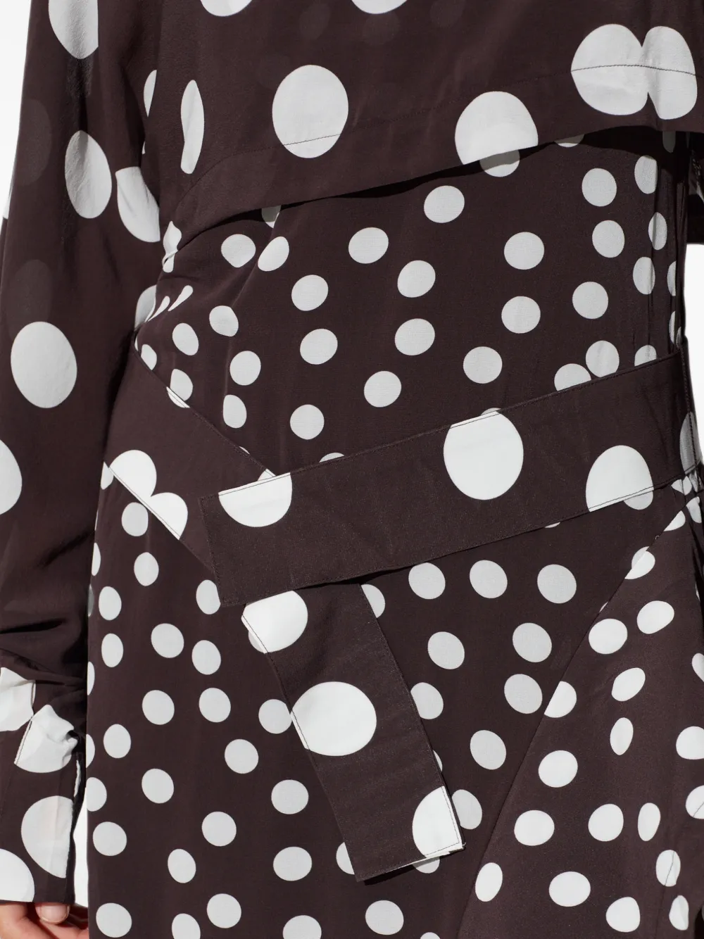 IRO Damelia asymmetrische mini-jurk met stippen Bruin