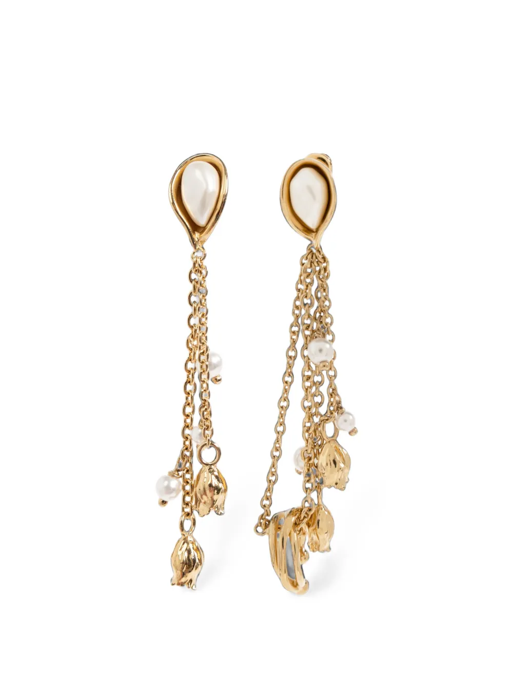 Chloé pearl-embellished drop earrings - Oro