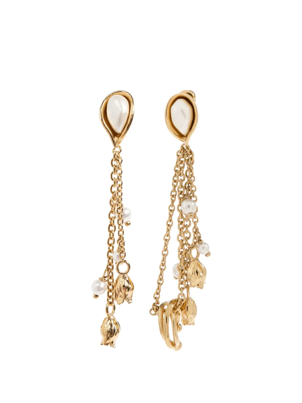 Chloé pearl-embellished drop earrings - Oro