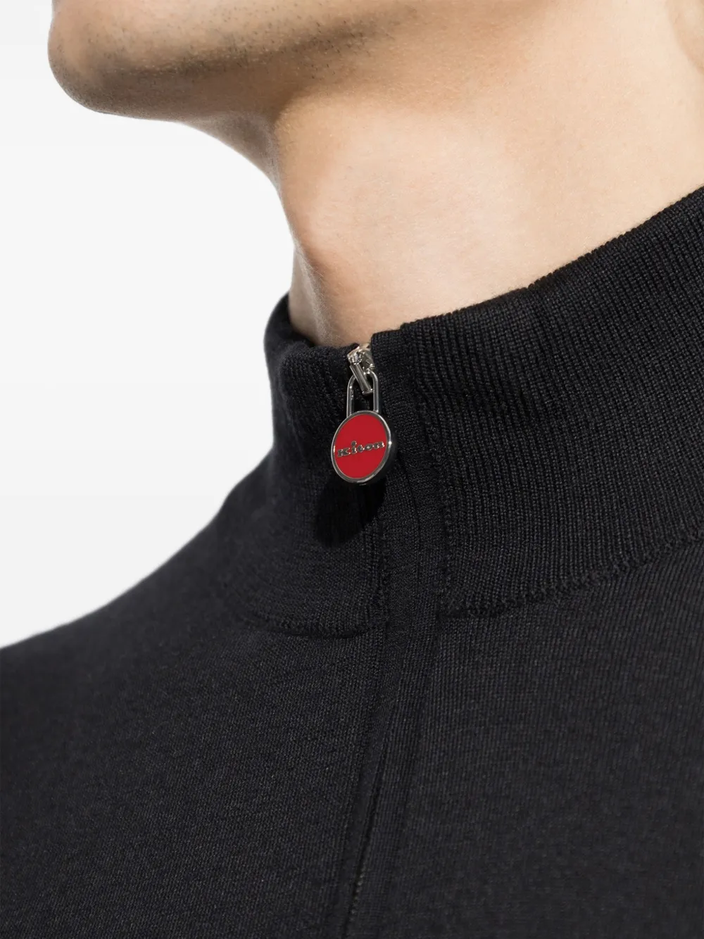 Kiton half-zip turtleneck sweater Zwart