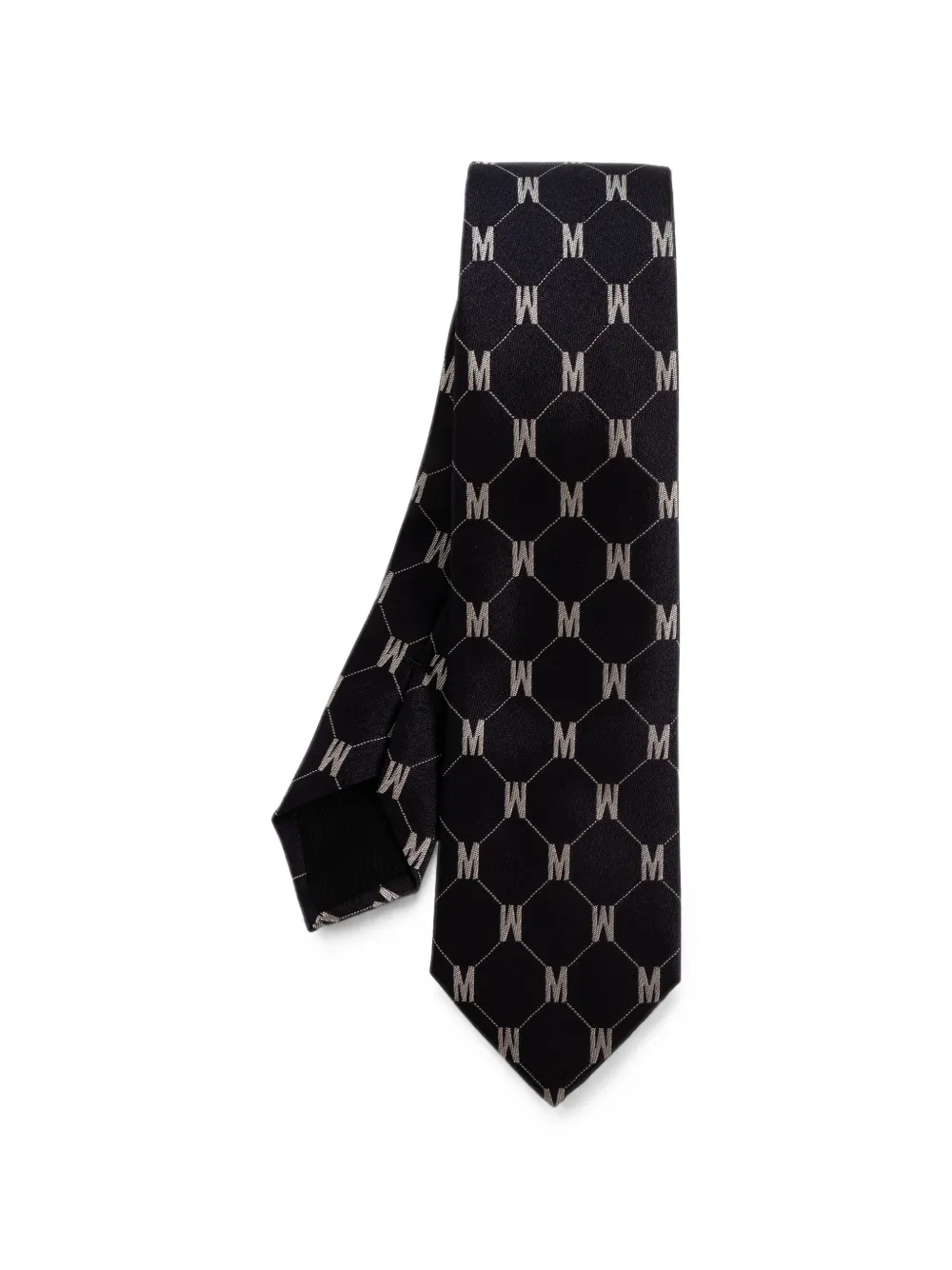 Moschino monogram-print silk tie - Nero