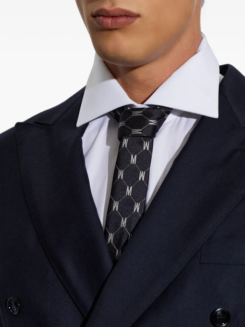 Moschino Stropdas met monogramprint Zwart