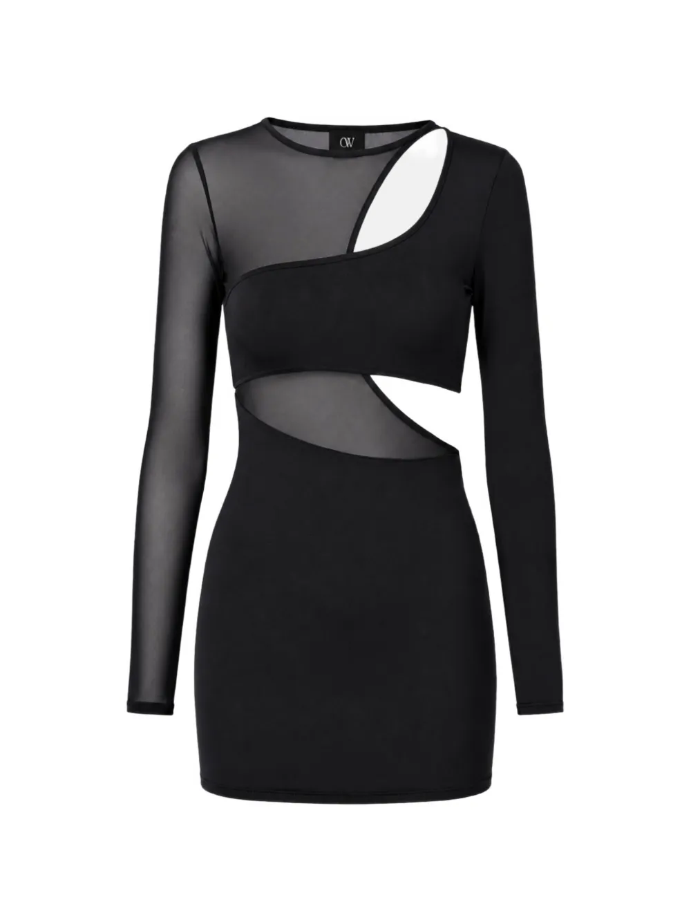 OW Collection Kari mesh cut-out mini dress