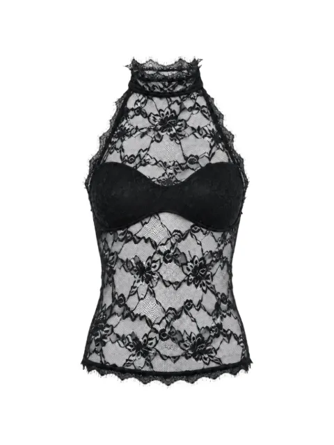 OW Collection top Selah con cuello halter y encaje floral