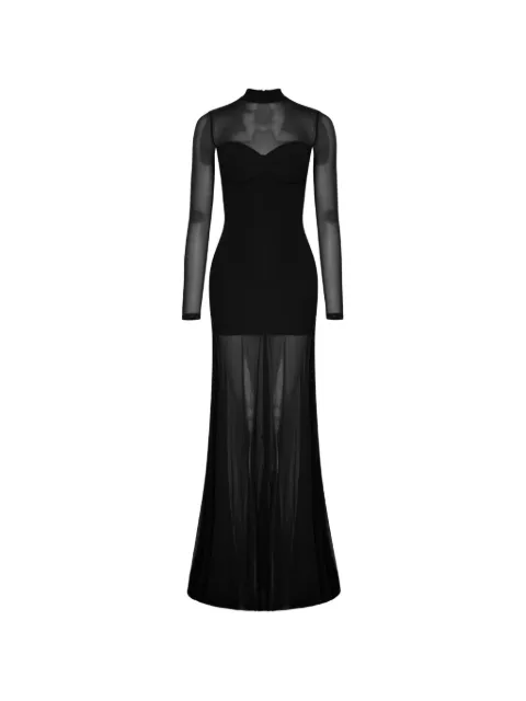 OW Collection vestido largo Kya con panel de malla