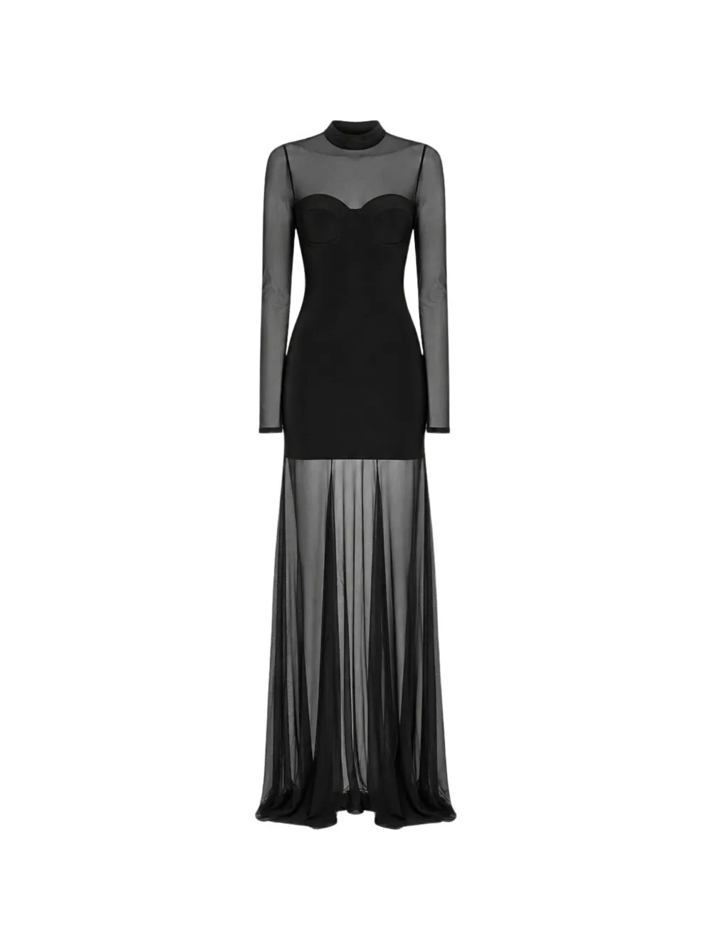 OW Collection Kya mesh-panel maxi dress