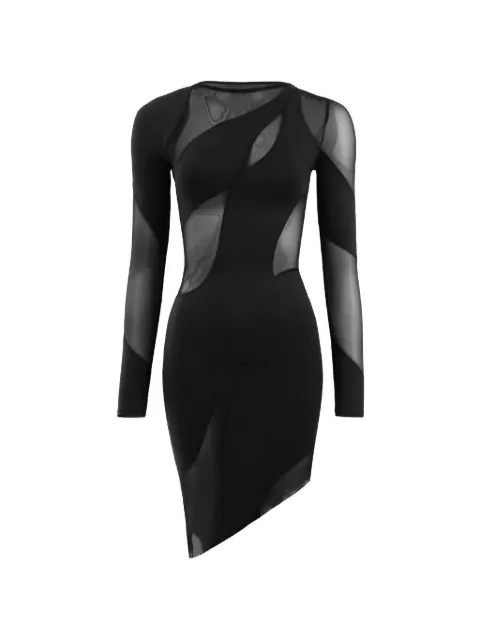 OW Collection vestido Spiral asimétrico de manga larga