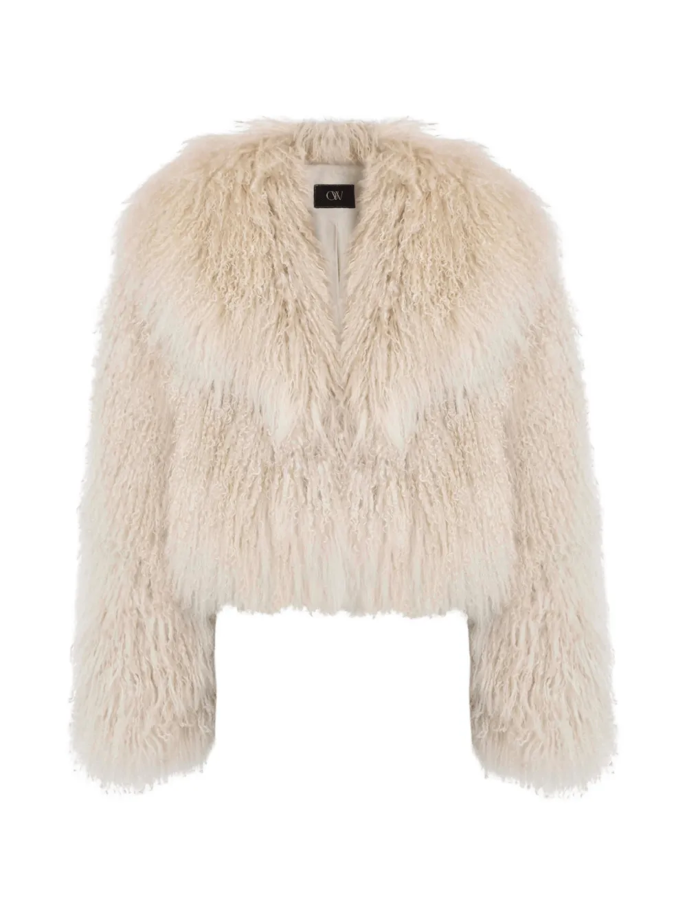 Ow Collection Thea Fur Jacket In Neutrals