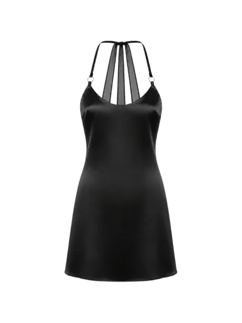 OW Collection vestido corto Lindsey de satén con panel de malla