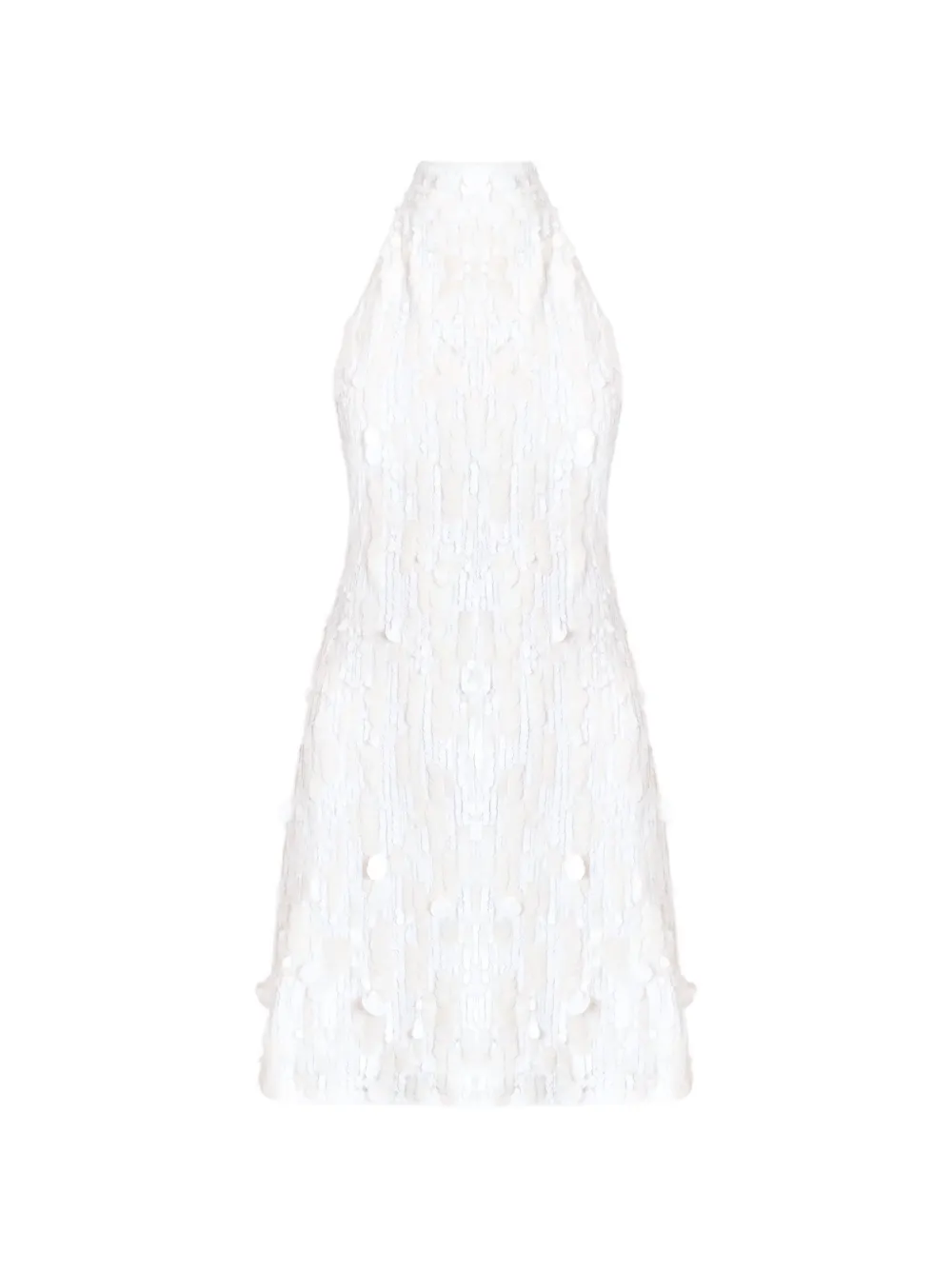 Ow Collection Wynn Halterneck Mini Dress In White
