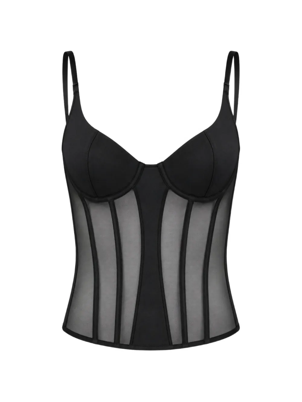 OW Collection Sivara mesh-panel corset top