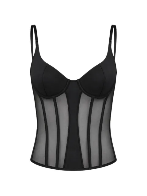 OW Collection Sivara mesh-panel corset top