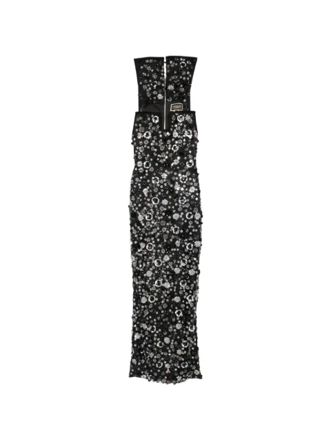MITILIANE COUTURE Paillettenkleid mit Blumen-Stickerei