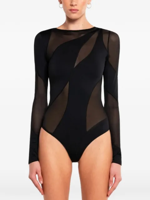 OW Collection Spiral mesh-panel bodysuit