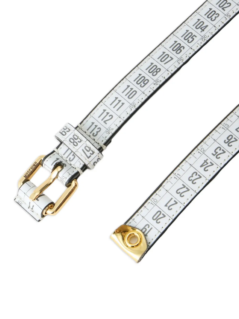 Moschino Kleermaker meetlint riem Wit