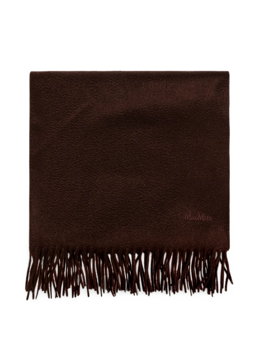 Max Mara Baci fringed cashmere scarf - Marrone
