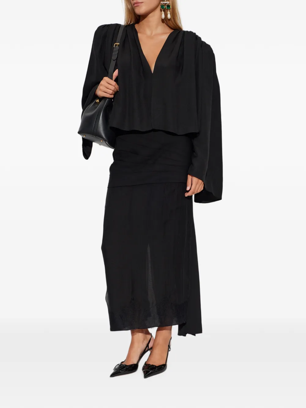 Valentino Garavani Maxi-rok met afwerking van kant Zwart