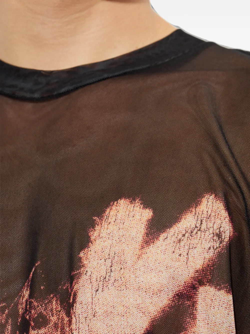 44 LABEL GROUP graphic-print long-sleeve T-shirt Zwart