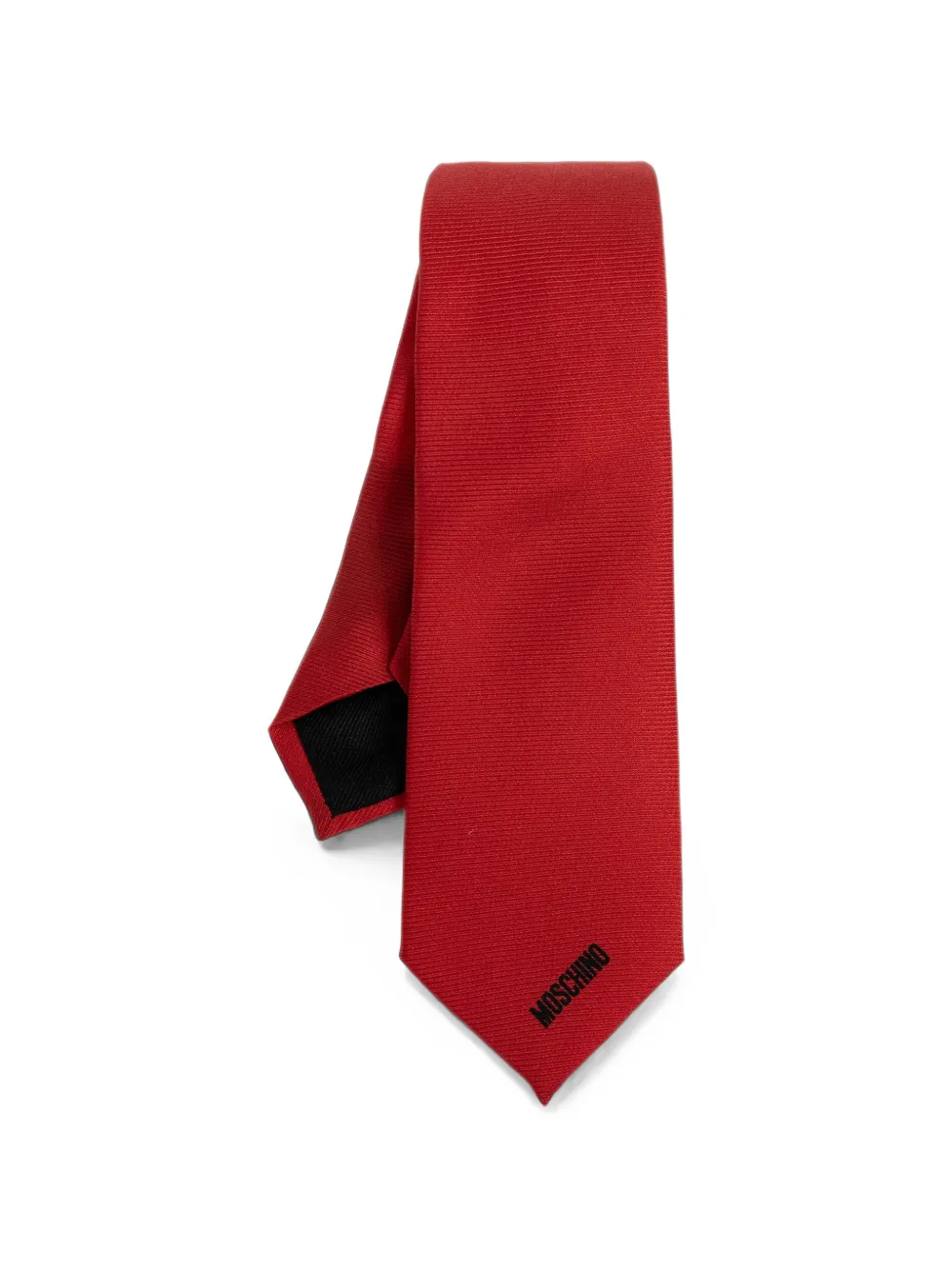 Moschino logo-embroidered tie - Rosso