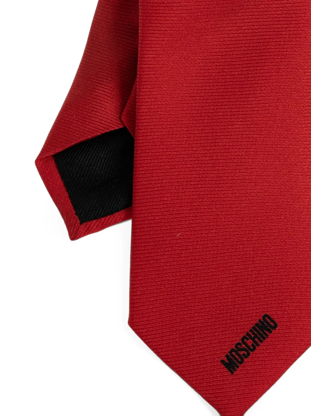 Moschino Stropdas met geborduurd logo Rood