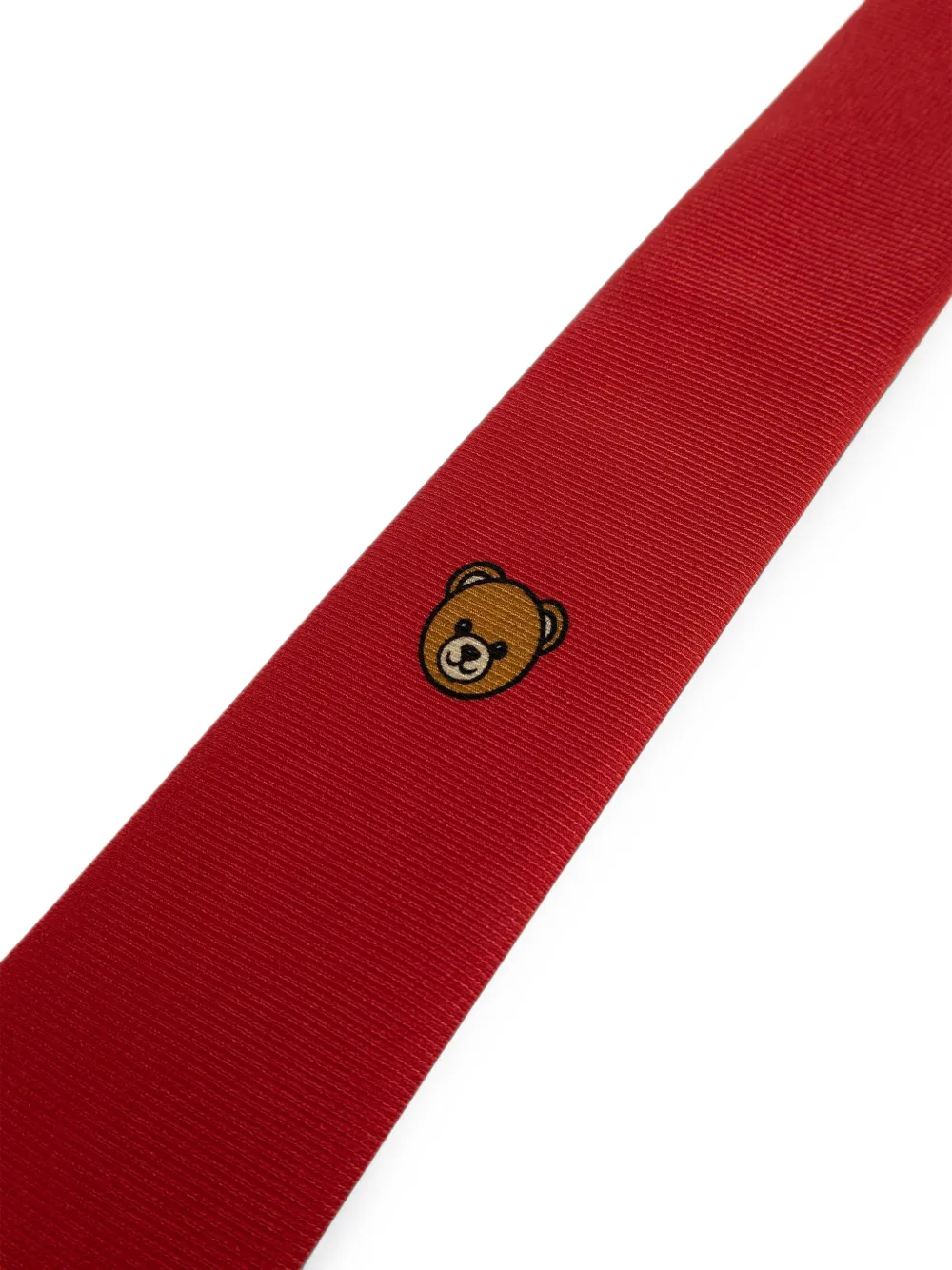 Moschino Stropdas met geborduurd logo Rood