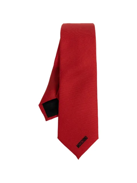 Moschino logo-embroidered tie