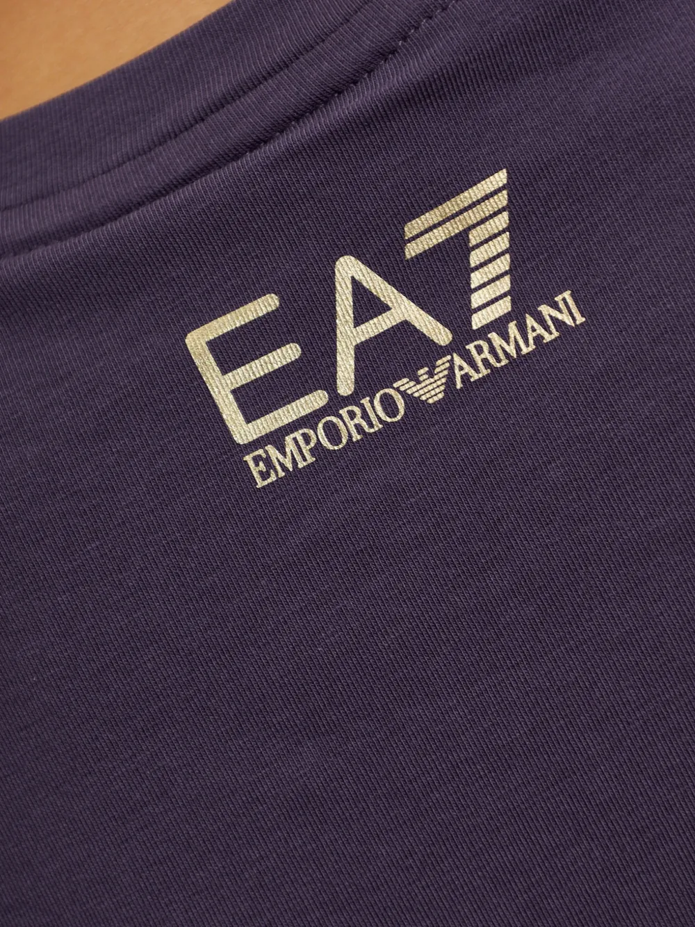 Ea7 Emporio Armani sequin-logo T-shirt Paars
