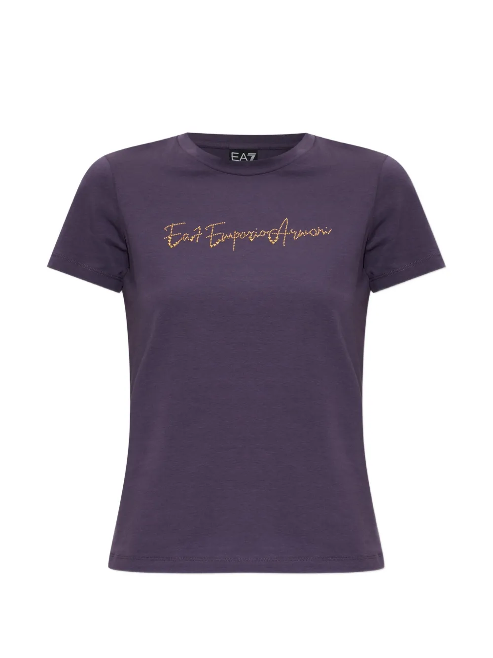 Ea7 Emporio Armani sequin-logo T-shirt - Viola