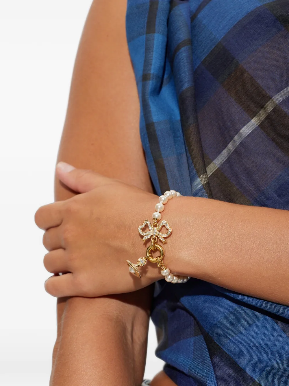 Vivienne Westwood Rigoberta Orb bow bracelet - Oro