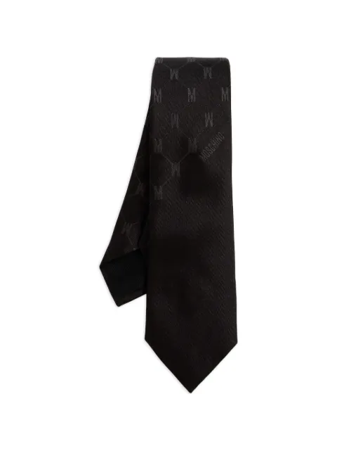 Moschino logo-jacquard silk tie