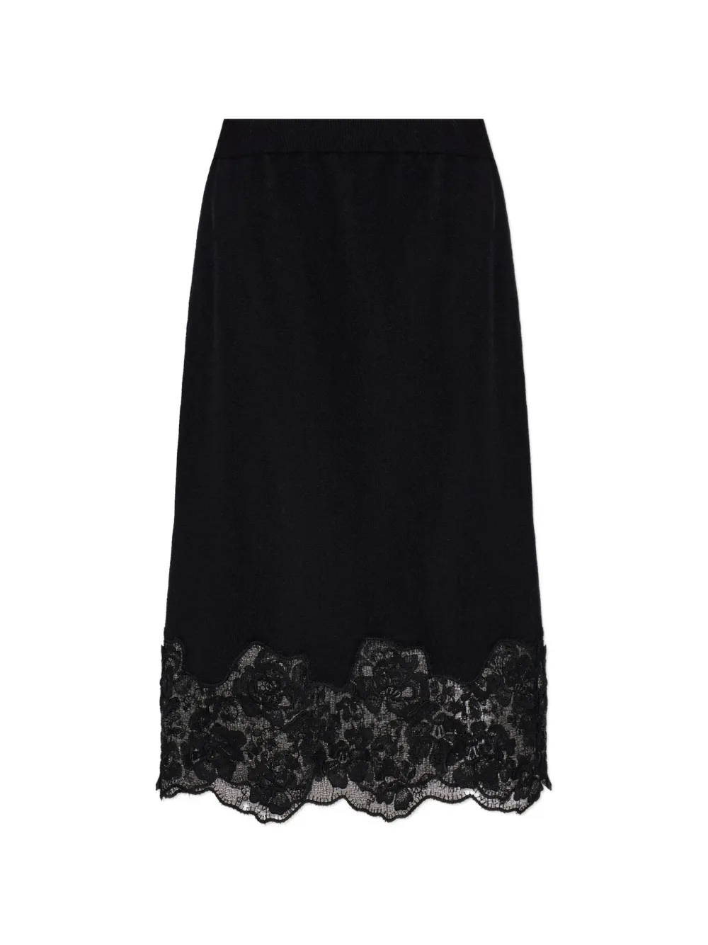 Fabiana Filippi lace-trim midi skirt - Nero