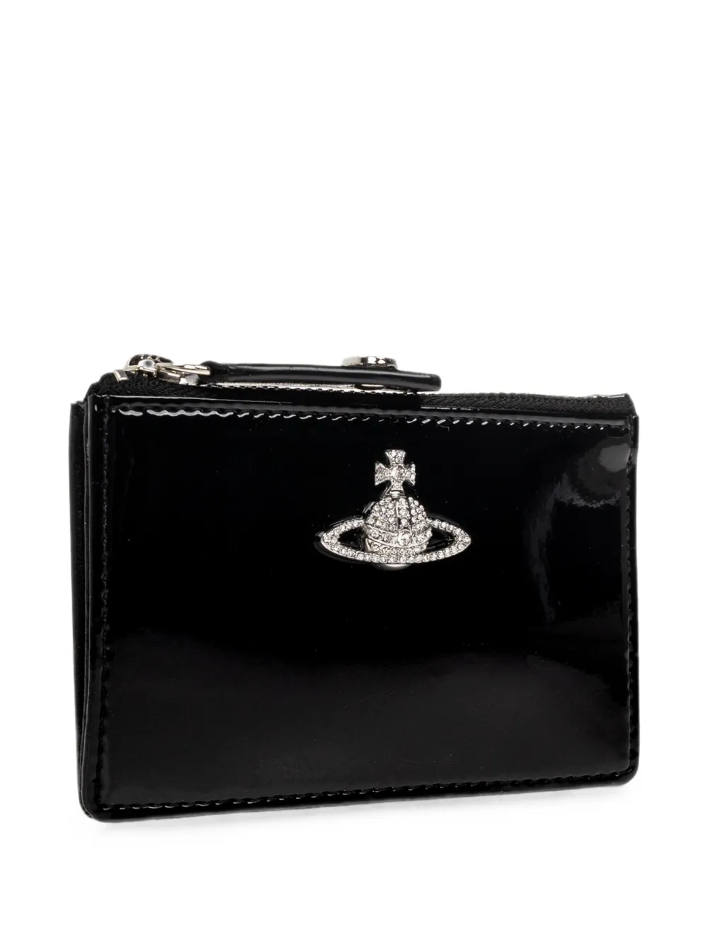Vivienne Westwood Slim Long pasjeshouder verfraaid met kristallen en Orb Zwart