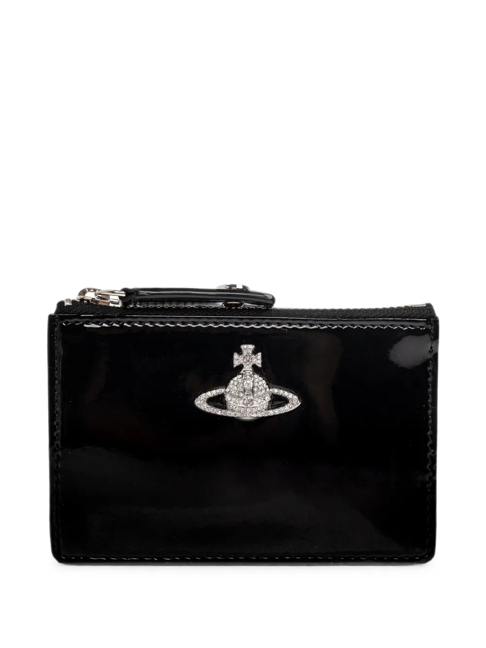 Vivienne Westwood Slim Long crystal-embellished Orb card holder - Nero