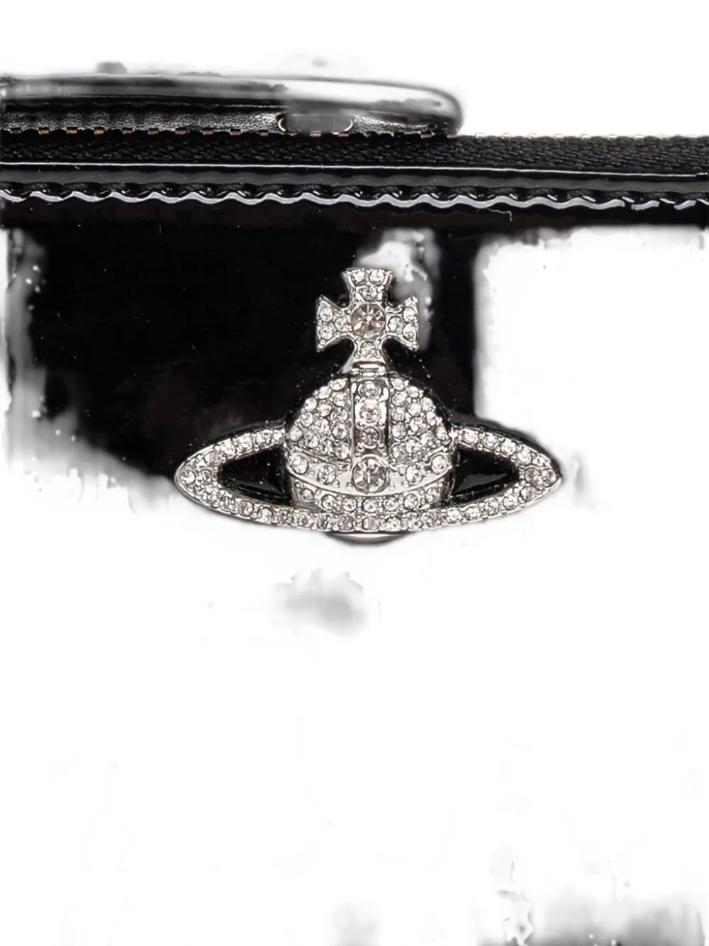 Vivienne Westwood Slim Long pasjeshouder verfraaid met kristallen en Orb Zwart