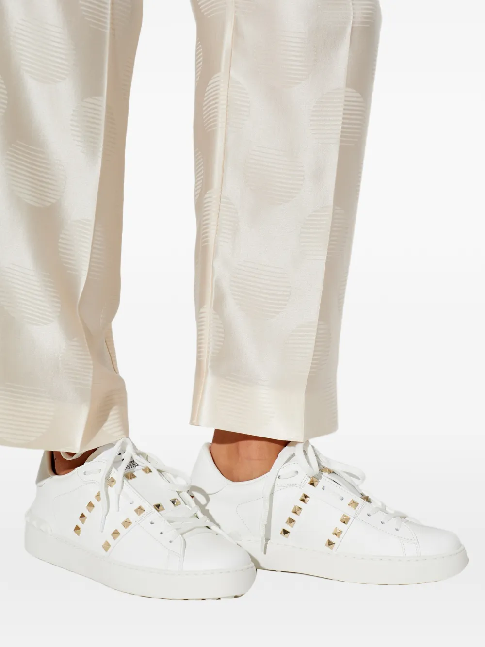 Valentino Garavani Rockstud leren sandalen met studs Wit