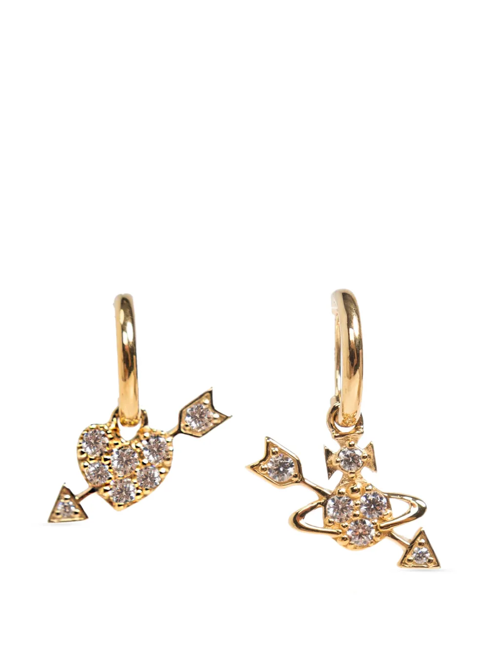 Vivienne Westwood Kiri Orb heart earrings - Oro