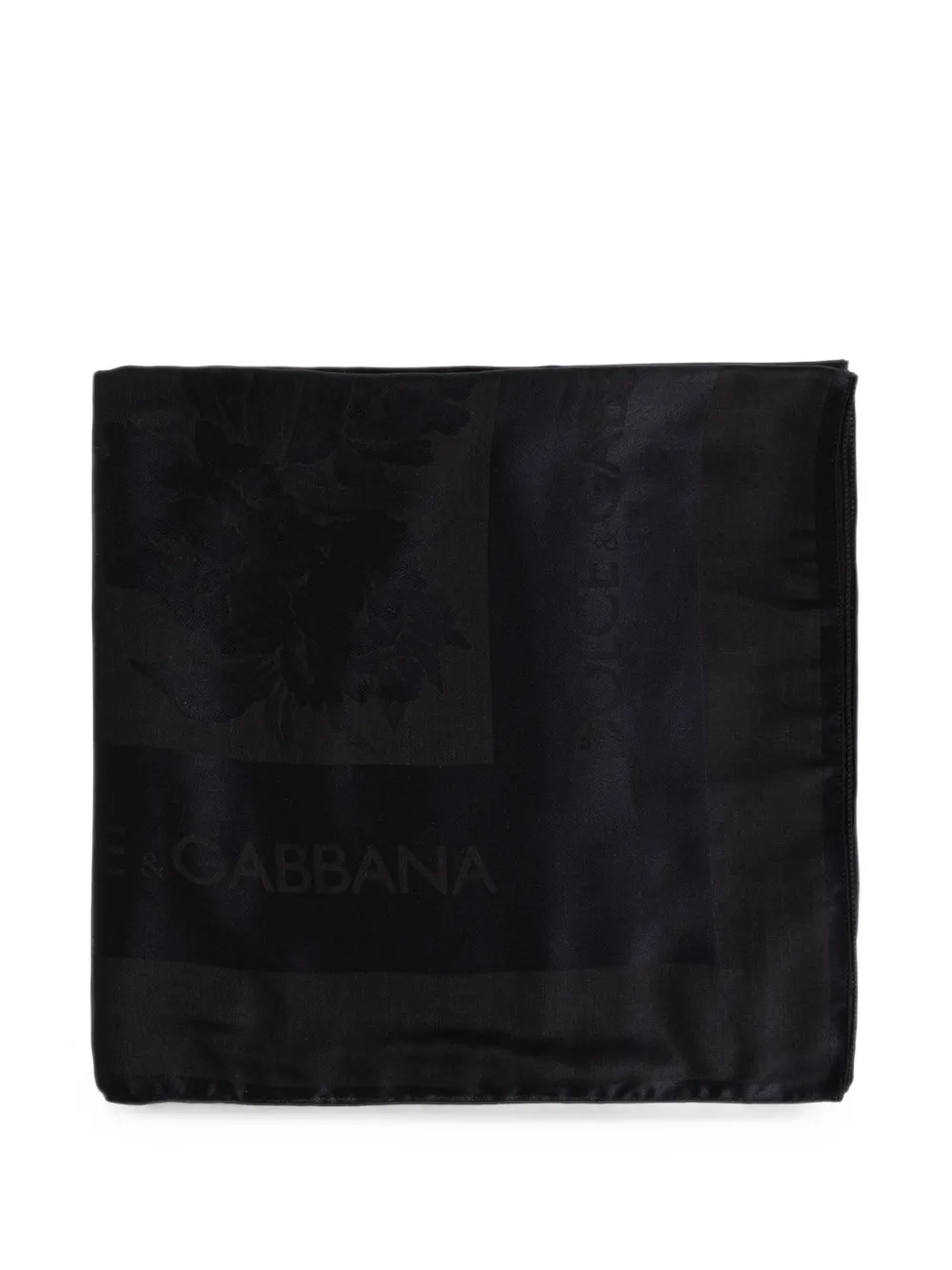 Dolce & Gabbana logo-jacquard satin scarf - Nero