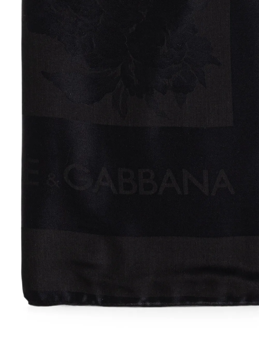 Dolce & Gabbana Satijnen sjaal met logo-jacquard Zwart