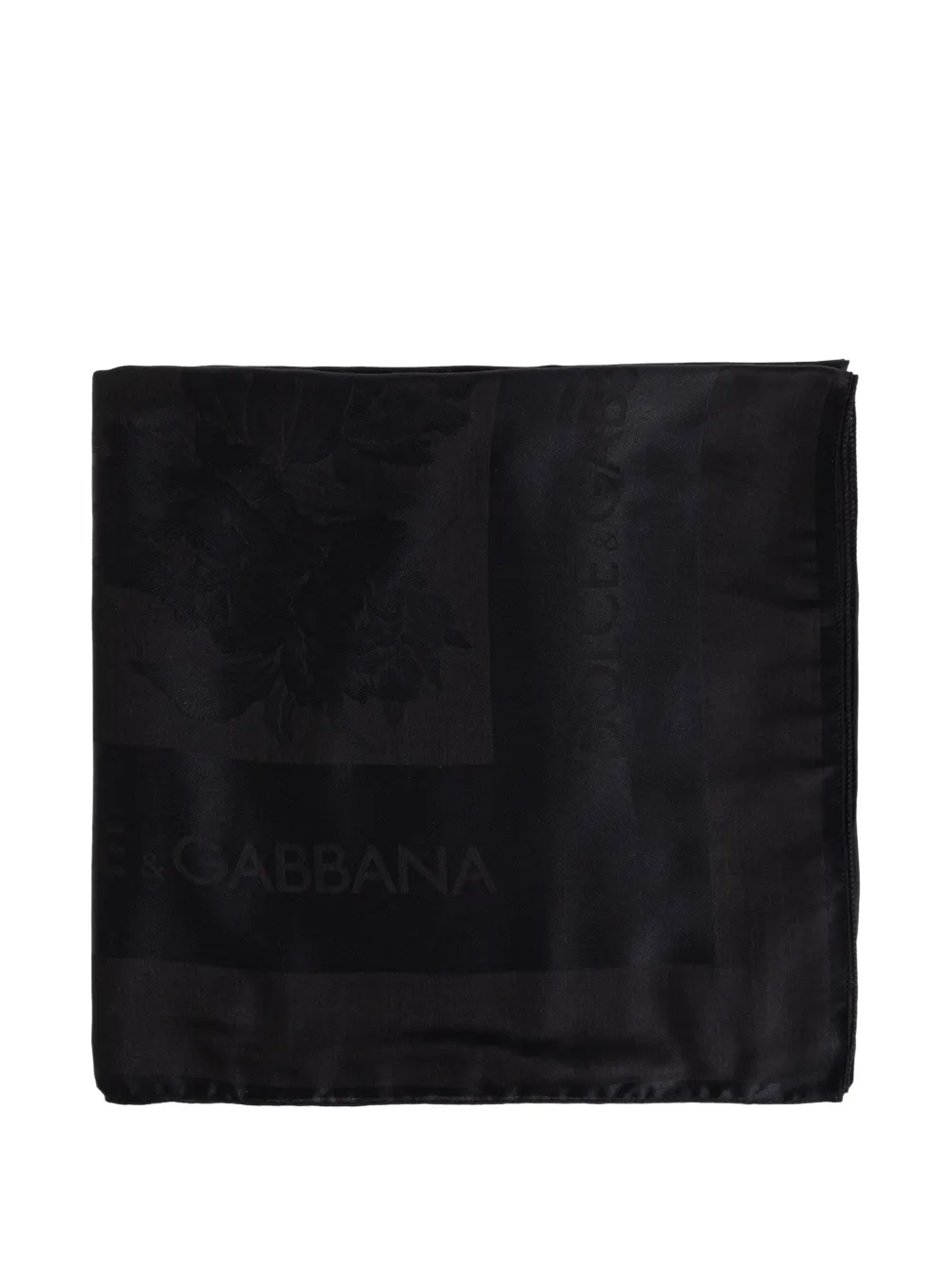 Dolce & Gabbana logo-jacquard satin scarf - Nero