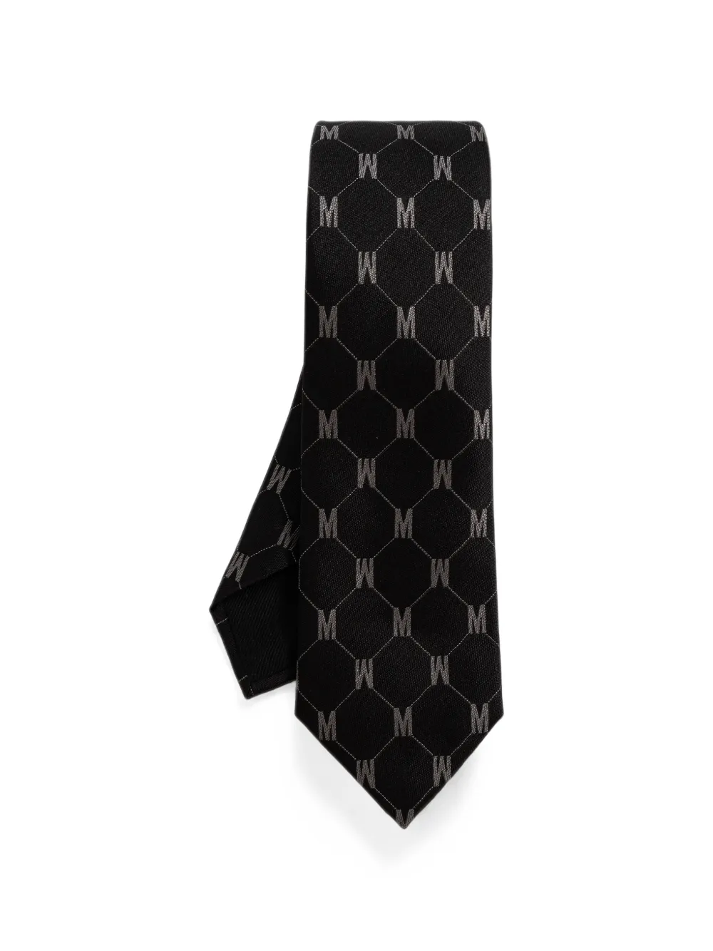 Moschino monogram silk tie - Nero