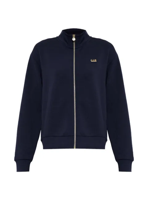 Ea7 Emporio Armani logo-plaque zip-up sweatshirt