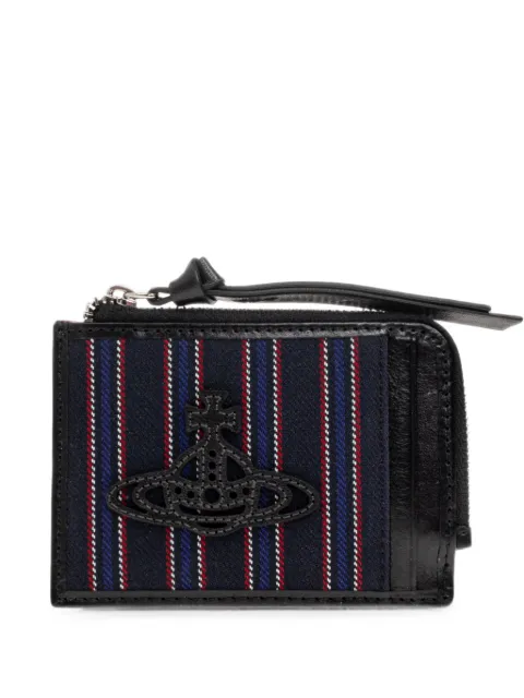 Vivienne Westwood tarjetero a rayas con placa de orbe