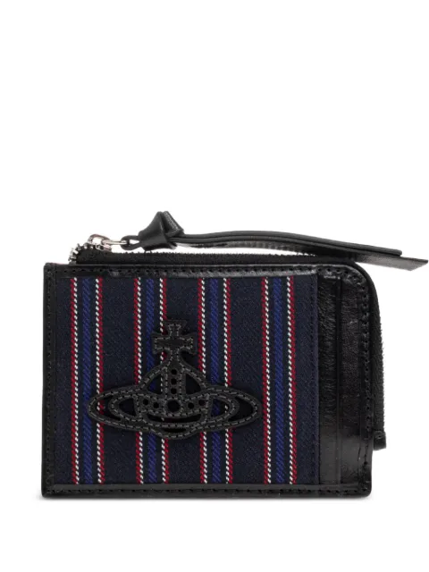 Vivienne Westwood Orb-plaque striped card case