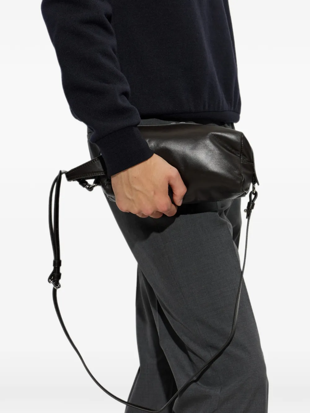 LEMAIRE small care bag in nappa lambskin Bruin