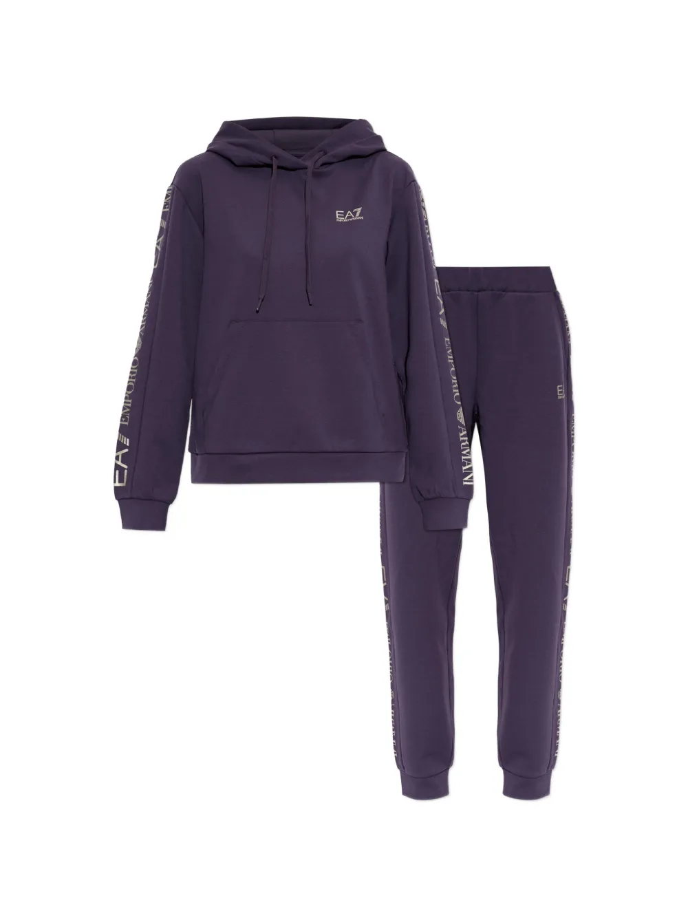 Ea7 Emporio Armani logo-print hooded tracksuit - Viola