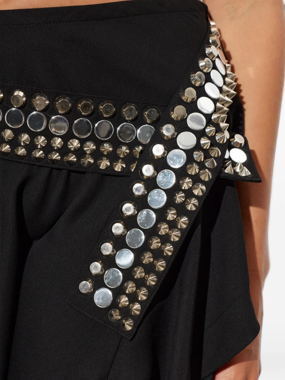 IRO Vanopia mini-rok verfraaid met studs Zwart