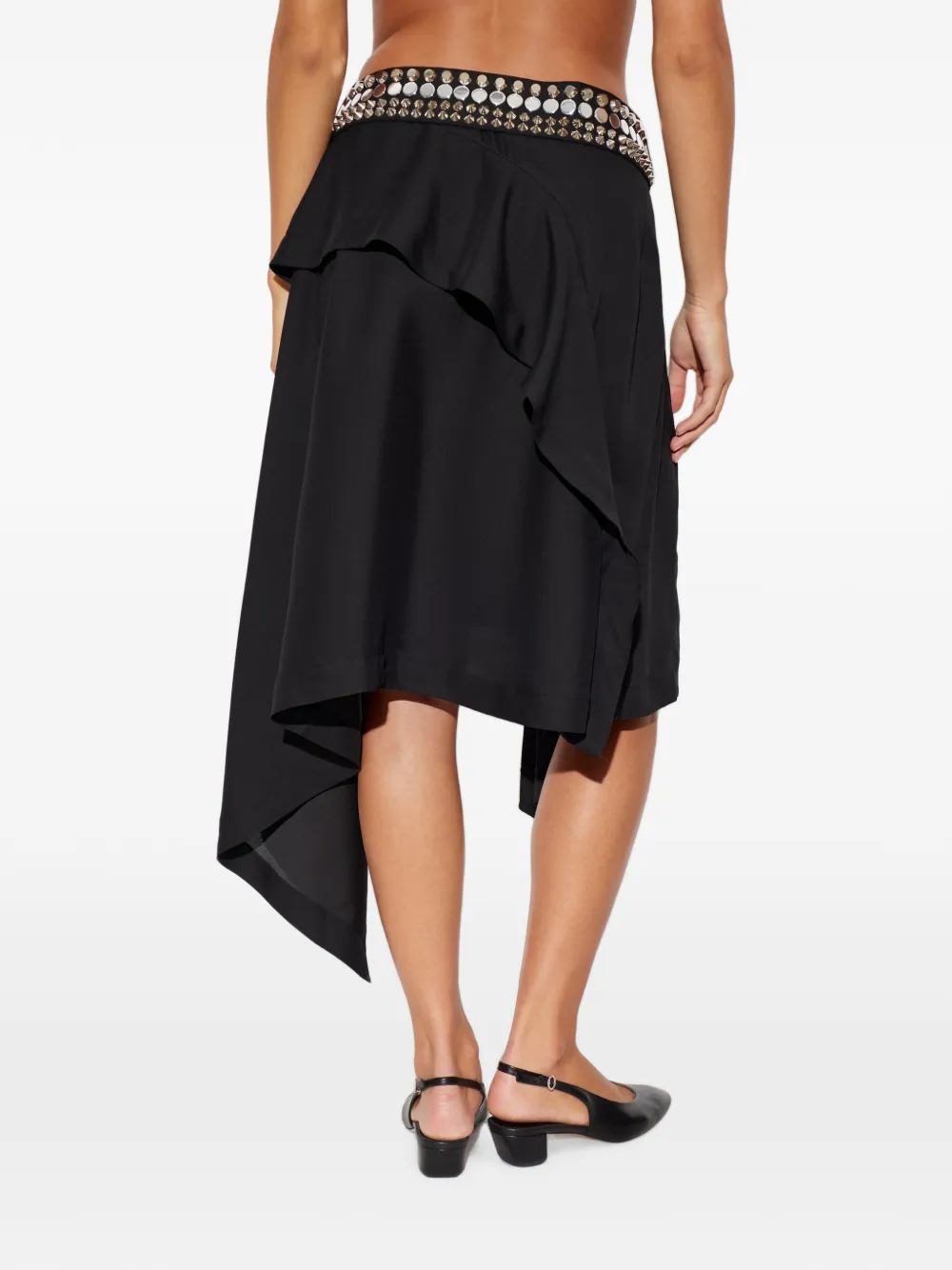 IRO Vanopia mini-rok verfraaid met studs Zwart