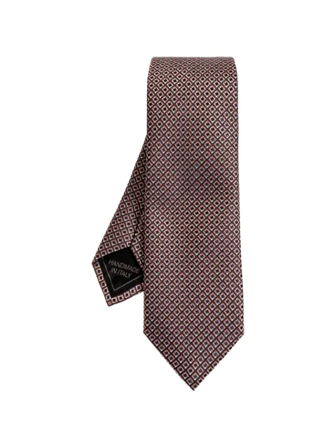 Brioni geometric-pattern silk tie